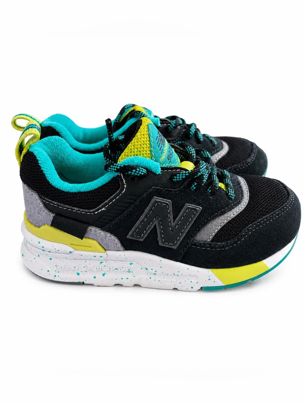 New Balance Kids 997H Black Teal Yellow Sneakers